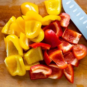 Sliced bell peppers