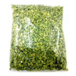 Frozen diced green peppers bag