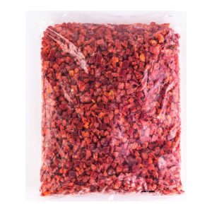 Frozen diced red peppers bag