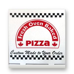 Printed pizza box, Fresh Oven Baked Pizza design, Canadian made