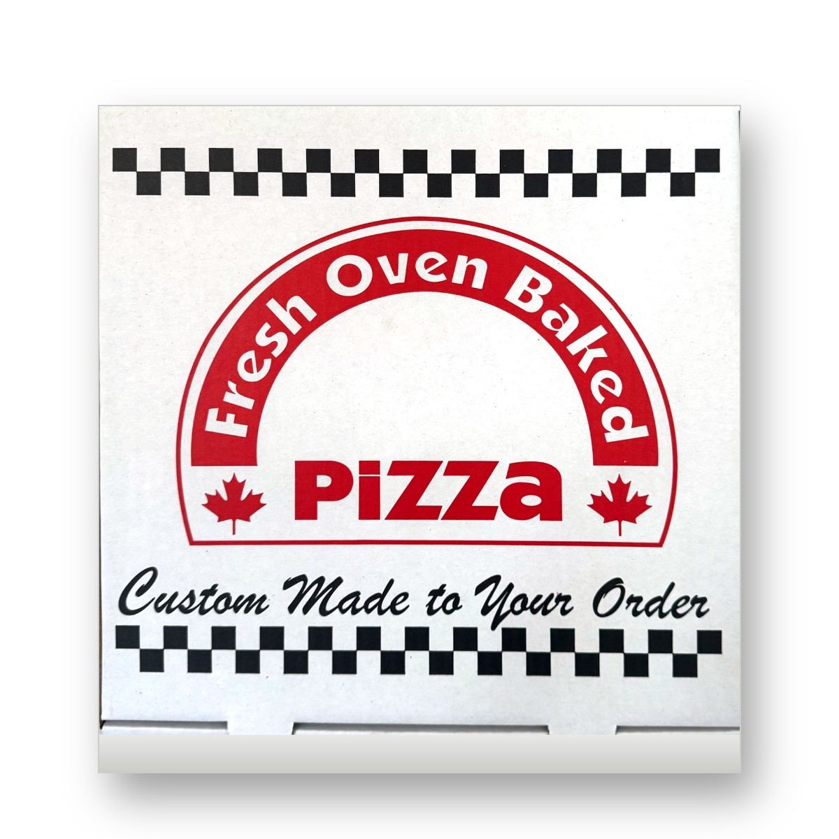 Printed pizza box, Fresh Oven Baked Pizza design, Canadian made