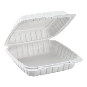 Hinged takeout container 9x9